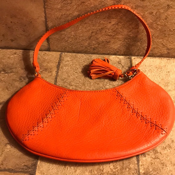 Halloween Orange Leather Handbag Clutch Cole Haan - Picture 2 of 5